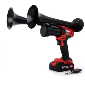 Bauer Impact Train Air Horn Compact Dual Model, 130+ dB Output,Wireless Remote Control, Hand-Assembled in USA, Portable, Handheld Train Horn Drill
