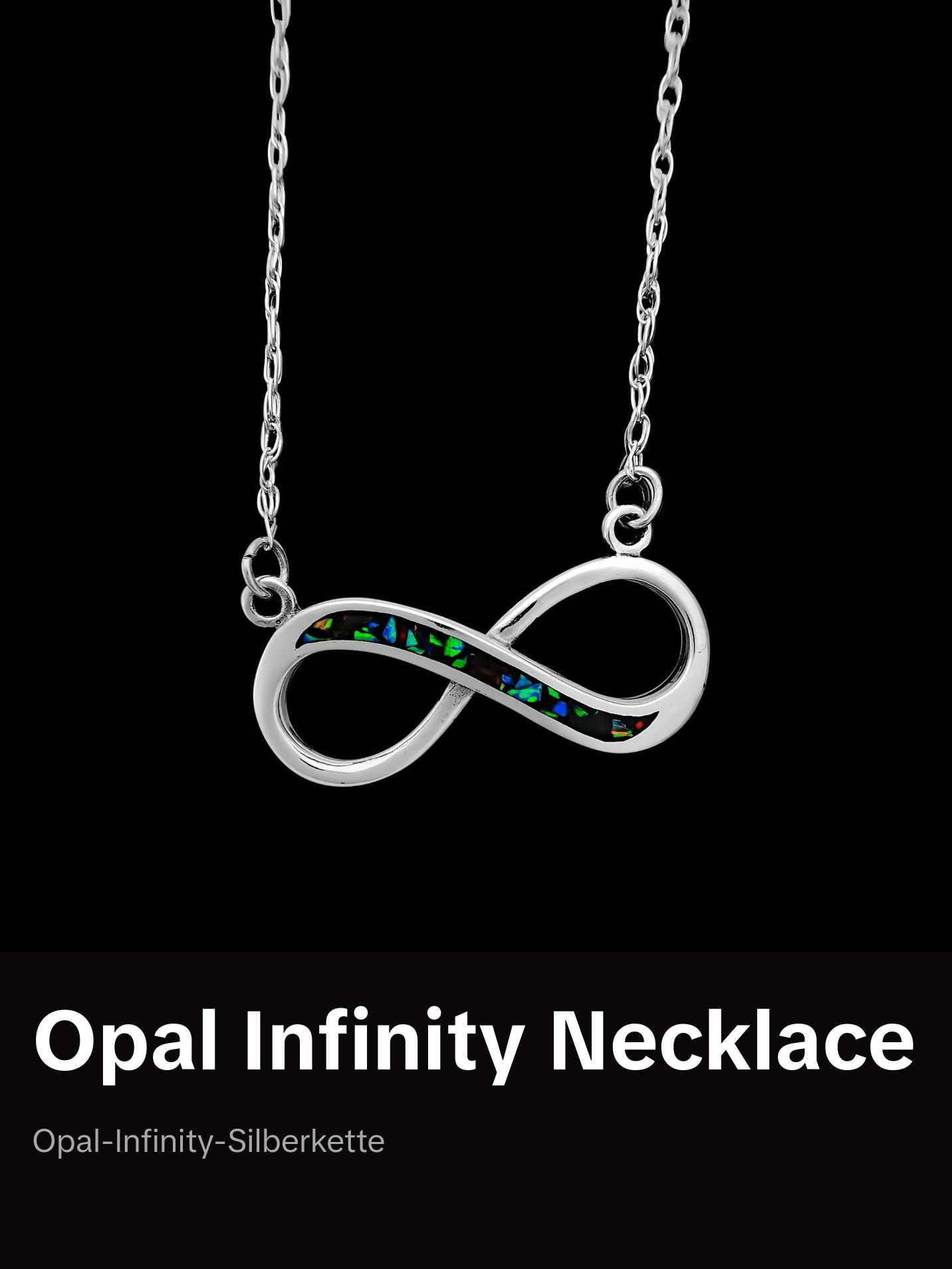 Infinity Necklace, 925 Sterling Silver Pendant, Infinity Pendant, Eternity Necklace, Forever Necklace, Opal Infinity
