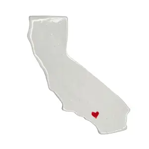 Riverside Ceramic Magnet Handmade Inland Empire California Souvenir with Red Heart Design 3.5 Inch Decorative Gift for Refrigerators & Magnetic Surfaces