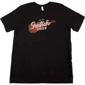 Gretsch Guitars G6120 Men's T-Shirt, Black, SMALL (S)