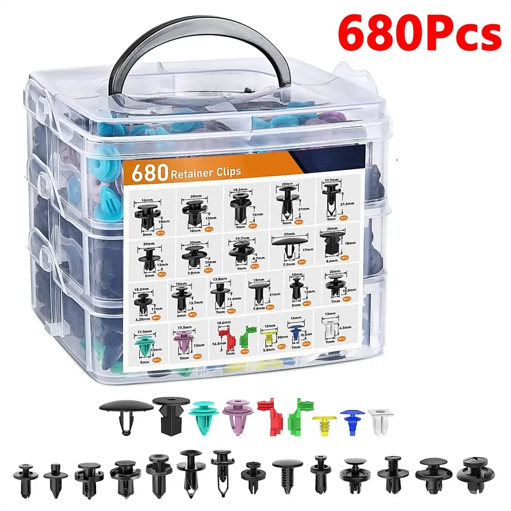 Car Bumper Repair Tool Kit, Car Bumper Repair Kit, Vehicle, Universal Plastic Rivet Fastener Clips, Automotive Accessories, Car Repair Tools, Car Body Push Retainer Pin Rivet Bumper Door Trim Panel Retainer Fastener Kit, Car Accessory