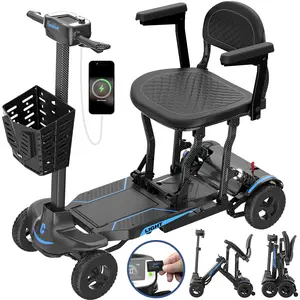 Auto Folding Mobility Scooter for Seniors, 30LBS Lightweight 4 Wheel Electric Scooter, Remote Control Fold, 14 Mile Range, 27.5lbs Capacity