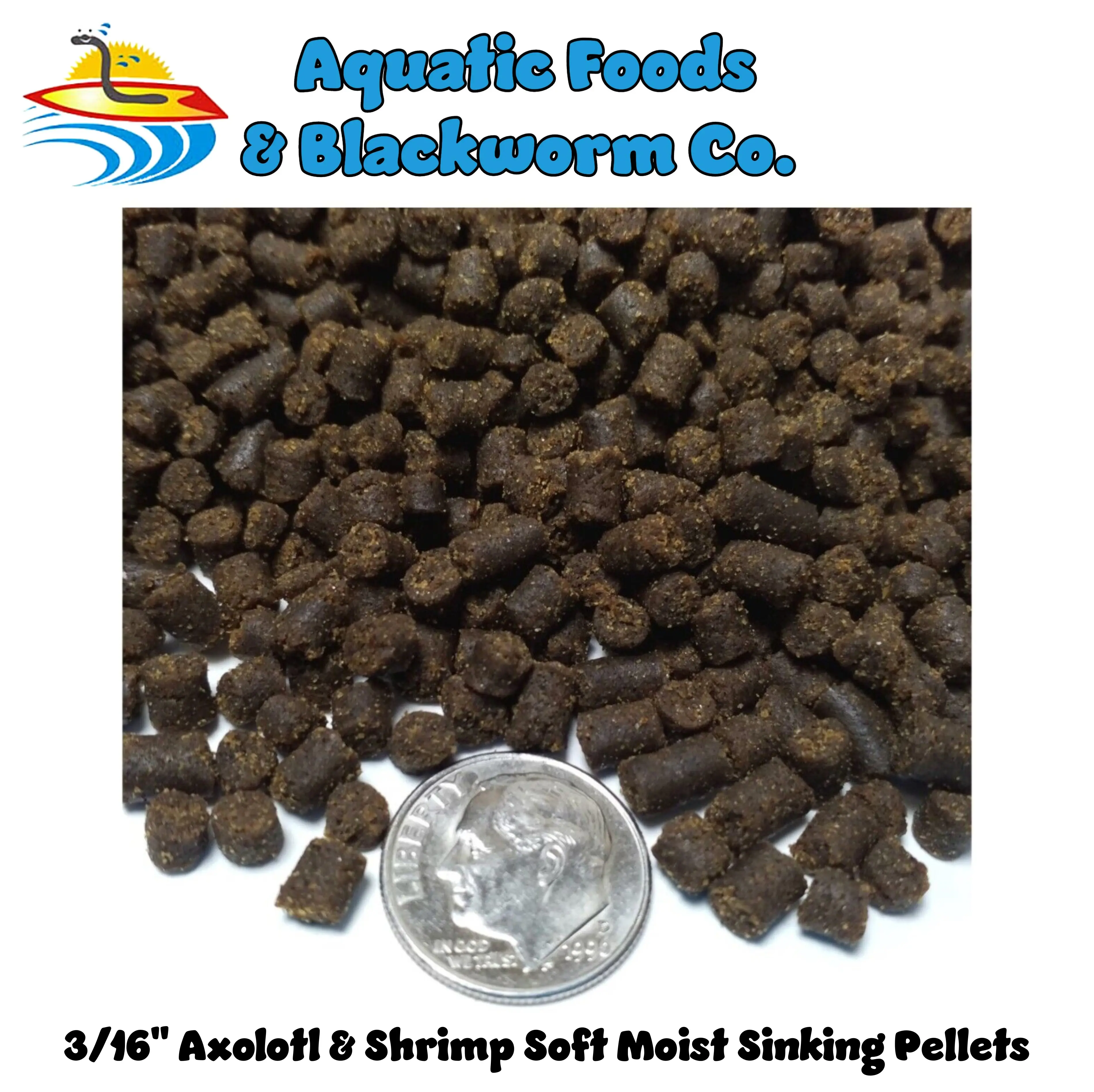 Axolotl Food, Soft Moist Sinking 3/16" Pellets for Juvenile Axolotl. Also Shrimp, Snails, Crabs, Bottom Fish, All Tropical Fish. FREE 4-Type Wafer Mix & 12-Type Pellet Mix Included