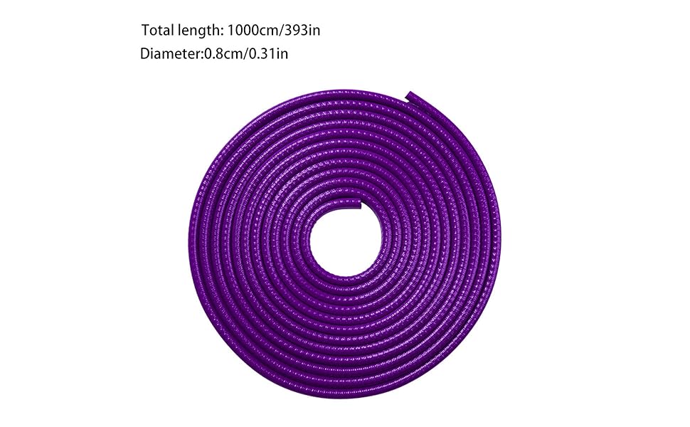 32ft(10m) Anti-Scratch Car Door Edge Guards: U-Shaped Edge Protector Strip for Auto Vehicles Door Rubber Seal Trim Build in Metal Sheet for Most Car Rucks SUV No Glue Installation, Purple