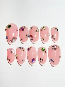 Please Please Please Custom Hand-painted, High-quality Press-on nails | includes Application Kit & 10 reusable, long lasting press-on nails