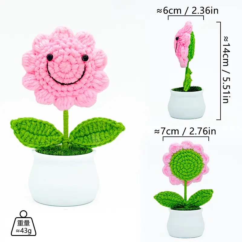 Pink Smiling Sunflower Potted Plant