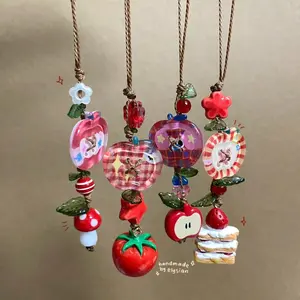 [NEW] Apple Button Phone Strap & Keychain | Cute Handmade Accessory