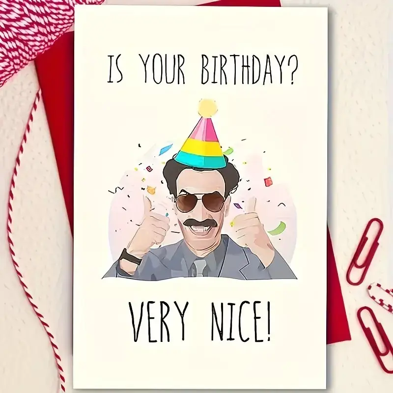 Funny Thumbs Up Birthday Card with Envelope, Hilarious Happy Birthday Greeting Card, Humorous Birthday Gift for Friends, Family, Him or Her