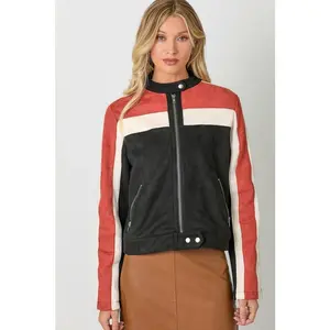 Harley Color Block Moto Jacket, Black Combo