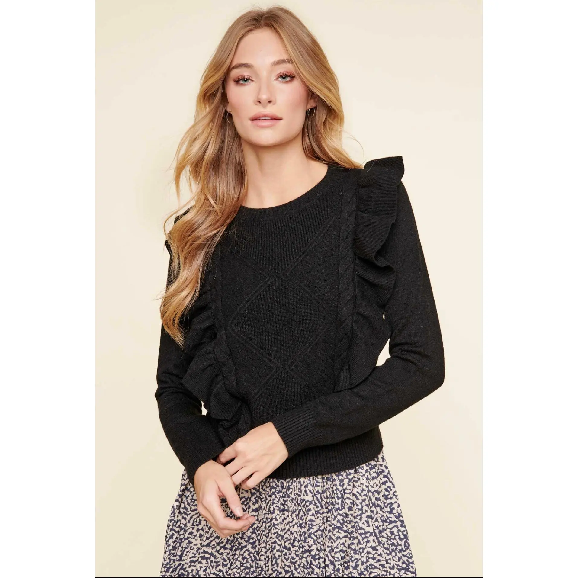 Black Cable knit sweater