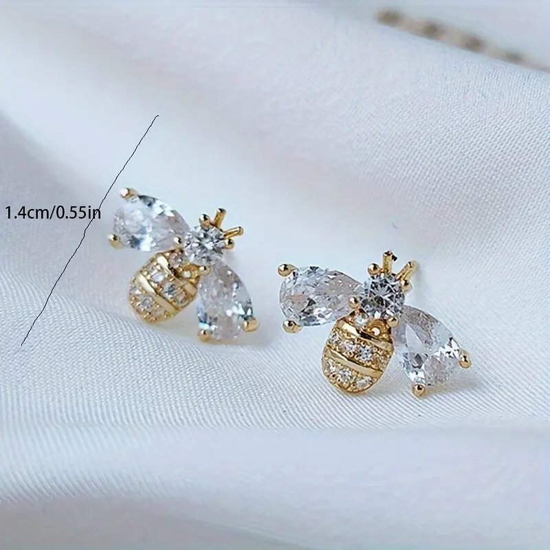 1pair Cute Little Bee Cute Earrings, Jewelry Party Gifts For Girls