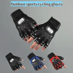 Non-Slip Half-Finger Sports Gloves for Outdoor Activities - Durable, Wear-Resistant Cycling & Training Gloves in Black/Red/Blue