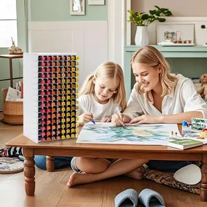 Marker Organizer Rack, 120-Compartment Marker Stand with Dividers, Marker Storage Box Suitable for Pens, Colored Pencils, Paintbrushes, etc., Adjustable Pen Holder, Desktop Organization Essential