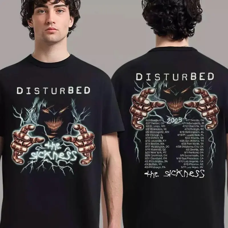 Disturbed Sickness 25 Tour Two Sides T Shirt For Holiday