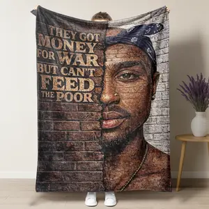 Tupac Social Justice Quote Brick Wall Soft Blanket – Thought-Provoking Art Design All Seasons Home Decor Blanket for Fans Perfect Gifts, Perfect for Conscious Art Enthusiasts