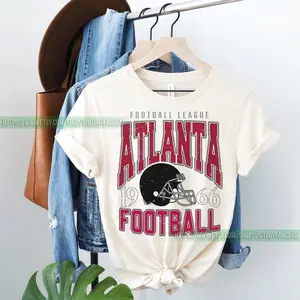 [Sale off up to 50%] Atlanta Football Vintage T-Shirt, Retro Crewneck, Oversized Football tshirt, Atlanta Football Fan Gift, Graphic Streetwear T-shirt