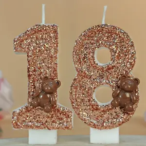Birthday Candle Numbers Set, Cake Decoration Accessories, Romantic Party Favors, Holiday Anniversary Supplies, Shiny Number Candles