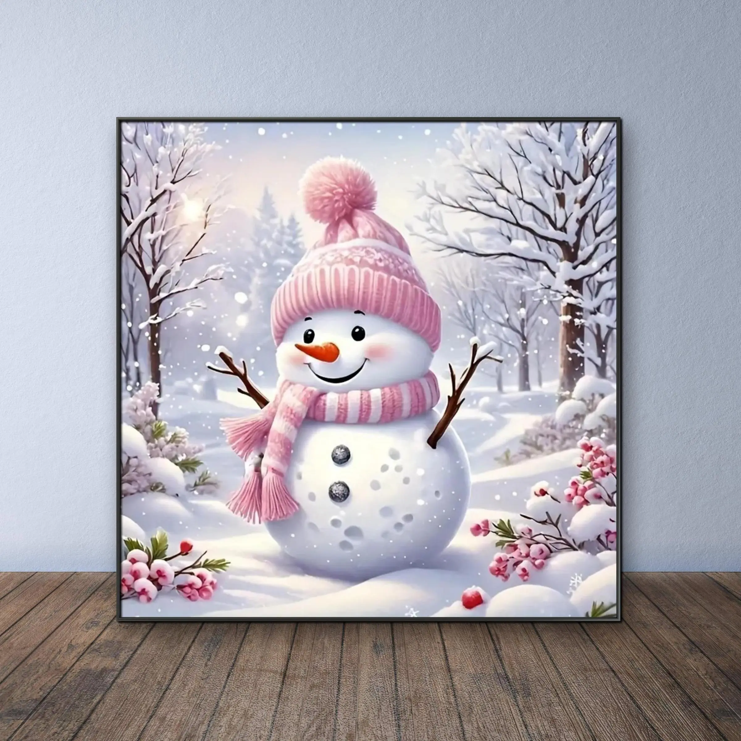 Snowman Pattern DIY Diamond Arts Colorful Painting Kit without Frame, DIY 5D Diamond Arts Colorful Painting Kit, Wall Art Decor for Home Living Room Bedroom