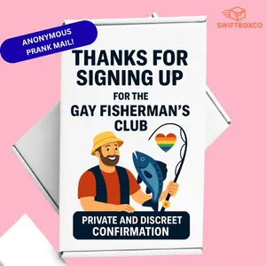 Prank Mail Fisherman, Anonymously Sent to Your Friend, Ex, Family, Coworkers, Funny White Elephant Gag Gift