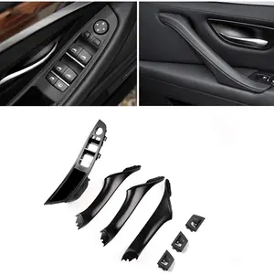 7PCS Door Handle Kit for BMW 5 Series F10/F11 Driver Side Window Switch Armrest Passenger Door Pull Handle Window Switch Covers for 520 523 525 528 530 535 2010-2016 Black