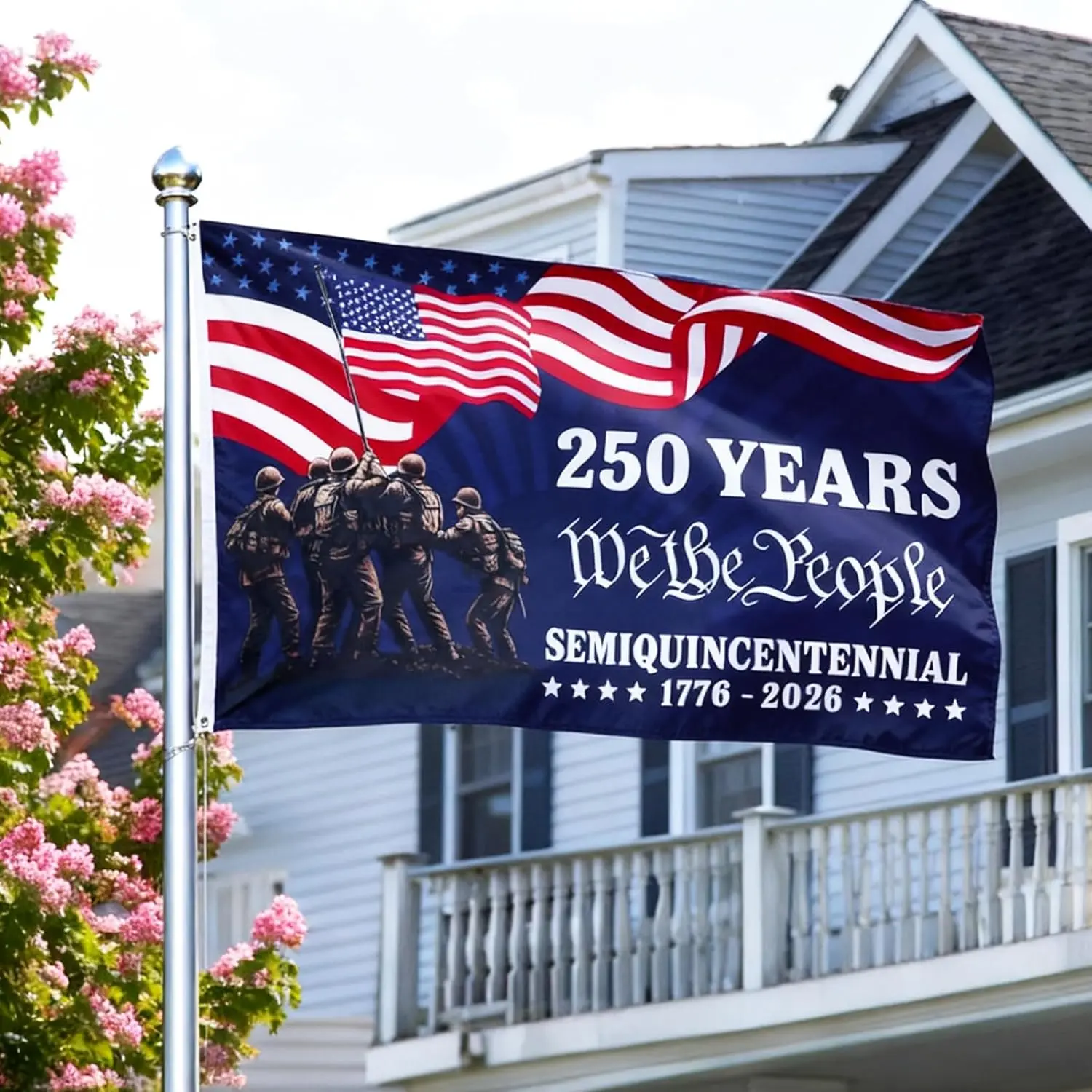 3x5 Ft 4th of July Patriotic Garden Theme Flag - USA 250th Anniversary 1776-2026 American Flag for Independence Day Outdoor Decor, Garden Theme Flags