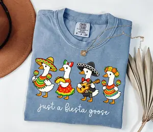 [Sale up to 50%] [Free Ship] Comfort Colors Silly Goose Fiesta Shirt, Cinco De Mayo Goose Tee, Funny Goose Taco Party t-shirt, Teacher Fiesta Goose Top, Mexican Day Gift