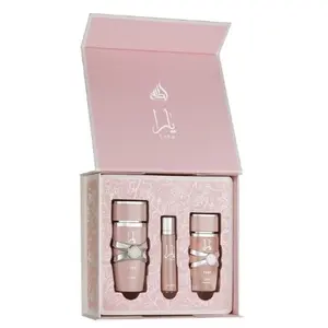 Lattafa Yara 3PC Gift Set – Eau de Parfum ( 100 ml), Mini EDP ( 12 ml), Hair Mist (50 ml) Sweet Floral Amber Fragrance Set