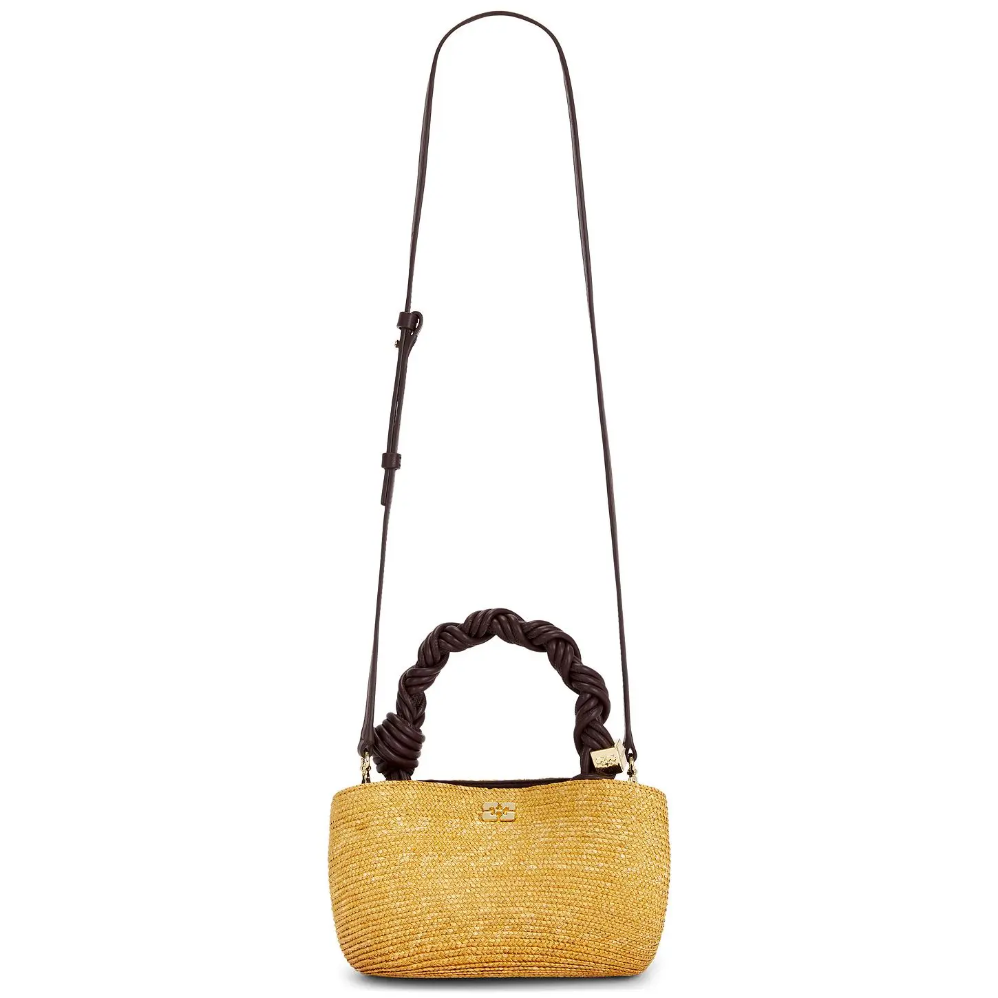 Ganni Bou Mini Straw Bag in Italian Straw
