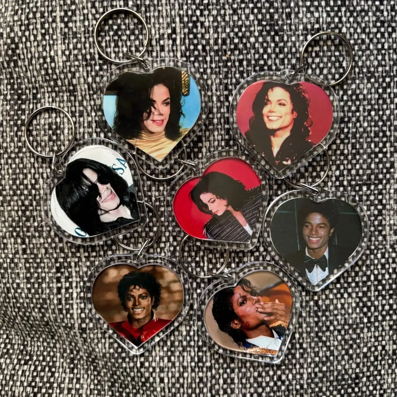 Michael Jackson Heart Keychains