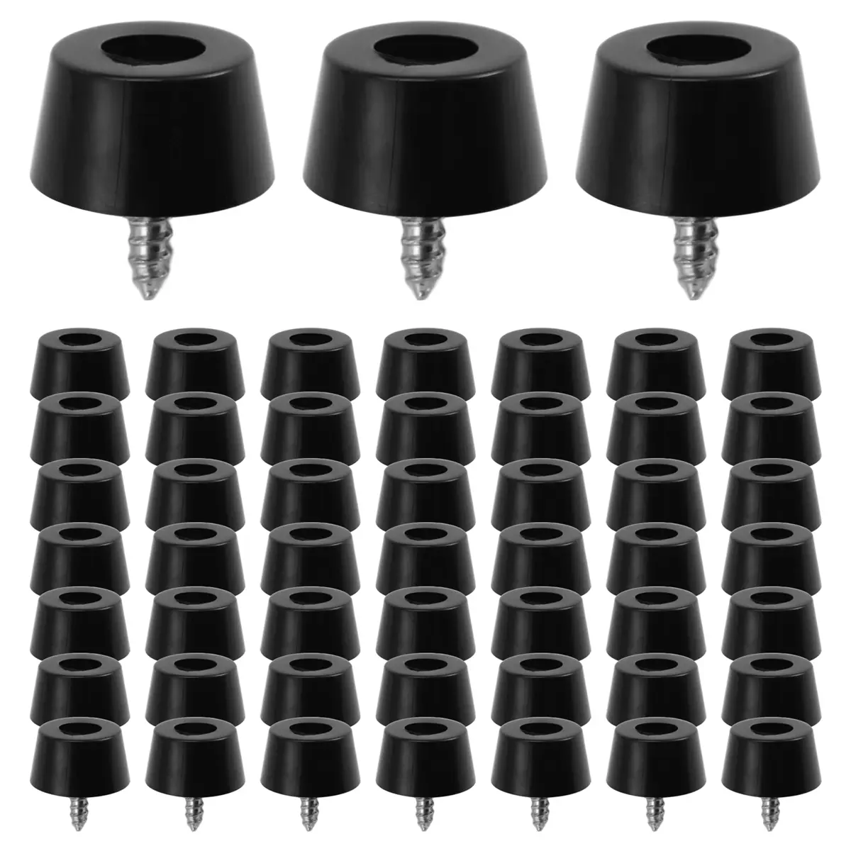 52 x Round Rubber Feet for Cutting Boards, 0.31x0.59In Anti-Scratch Screws-Installed Feet with Crack Resistance, Shock Absorption for Chairs & Furniture, 304 Stainless Steel