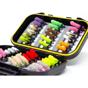 36/48 / 60  Hand Tied Fly Fishing Flies Assortment Kit | Dry/Wet/Nymph/Streamer/Terrestrial/Leech/Popper/Woolly Bugger Flies Set for Trout/Bass/Salmon/Steelhead/Panfish