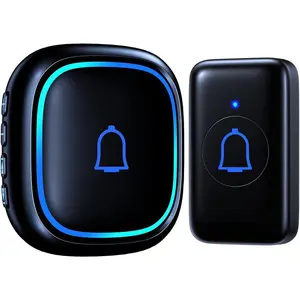 IP66 Doorbell Wireless Classroom Doorbell Waterproof & Dustproof with 66 Chimes Loud 115dB Door Bell Ringer 1000ft Range Electric Doorbells 7 Levels Volume Mute Mode for Bedroom Home Kids Room Office