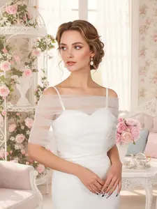 Sheer Wedding Shawl Elegant Chic for Bride Shoulder Cover Bridal Accessory