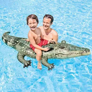 Giant Inflatable Alligator Pool Float – Animal Themed Summer Decor for Birthday, Pool & Halloween Parties, Blow Up Photo Prop & Party Favor for Families & Adults, Fun Outdoor Celebration Vibe