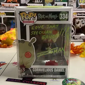 Funko Pop! Autographed Rick And Morty Cornvelious Daniel Signed And Sketched By David Roman