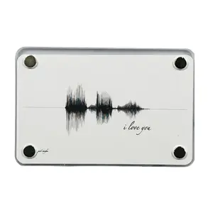I Love You Soundwave Acrylic Magnet 2.36 x 3.54 in Black White Modern Minimalist