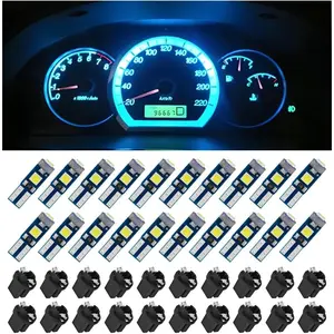 T5 LED Lights for Car Dashboard, 20 Pcs 3030-3SMD LED Bulb with Twist Lock Socket, Super Bright Light Bulb for Instrument Cluster Panel Gauge Indicator