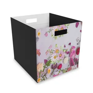 Floral Felt Storage Box - Decorative Organizer for Home & Office