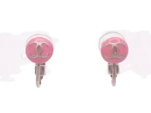 Pre-owned Chanel Pink Silver Clip On Earrings Perfect for Daily Use