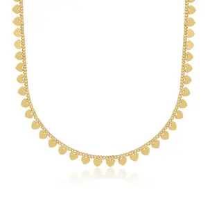 MEIITRUE 14K Gold Plated Heart Charm Necklace for Women, Hypoallergenic Fade-Resistant Dainty Chain Necklace, Trendy Jewelry Gift for Girls