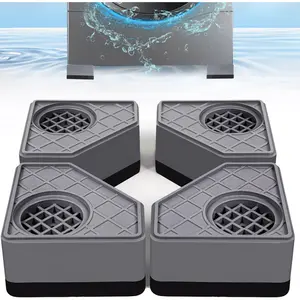 4Pcs Anti Vibration Pads for Washing Machine, Stops Washer Dryer Moving, Prevents Noise, Vibration Transfer, Antivibration Stabilizer Support Feet (Increase1.8in)