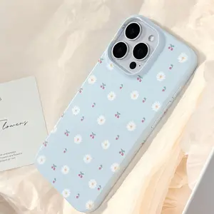 Matte film iPhone 16 phone case, suitable for Apple 17 Pro Max, Korean style ins cherry blossom design, compatible with 14 and 13, hard case