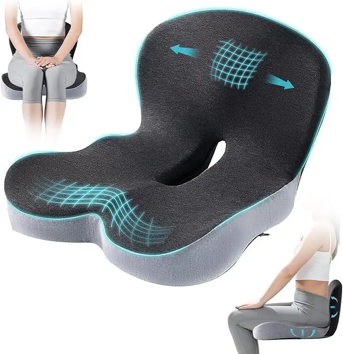 Trucker Seat Cushion for Long Sitting Memory Foam Seat Chair Cushion Office Car