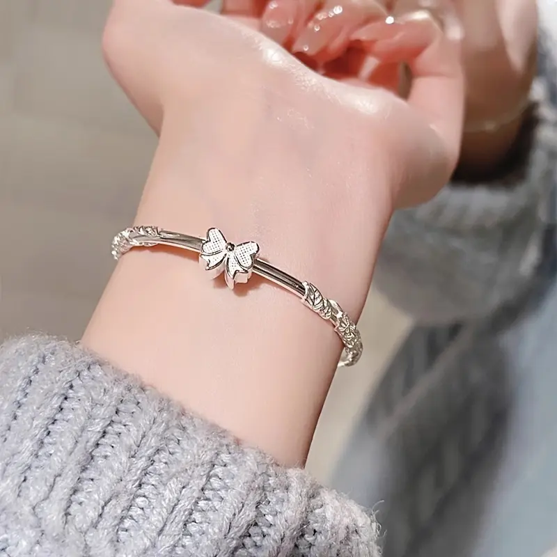Pure Silvery Bracelet S999 Silvery Bracelet White Silvery Weight 20g/0.7oz