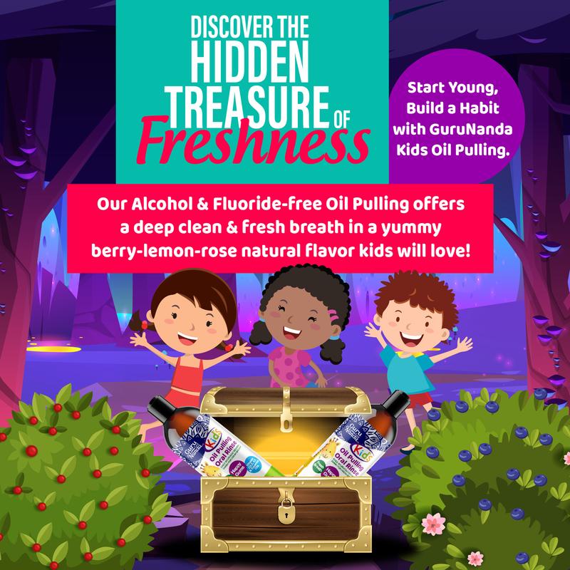 GuruNanda Kids Oral Care Regimen Kit - Toothpaste, Butter On Gums Toothbrush, Oil Pulling Mouthwash, Giraffe Floss Picks, Water Flosser & Tongue Scrapers