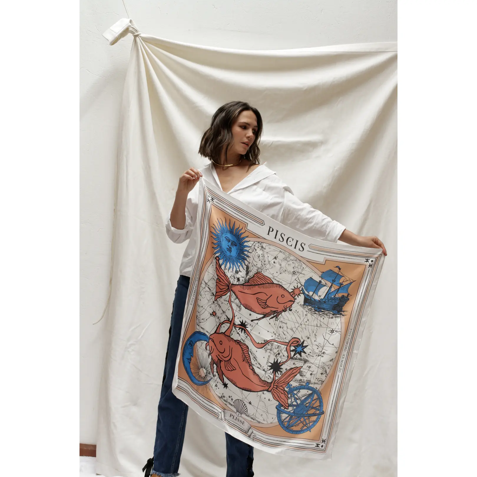Piscis Silk Scarf