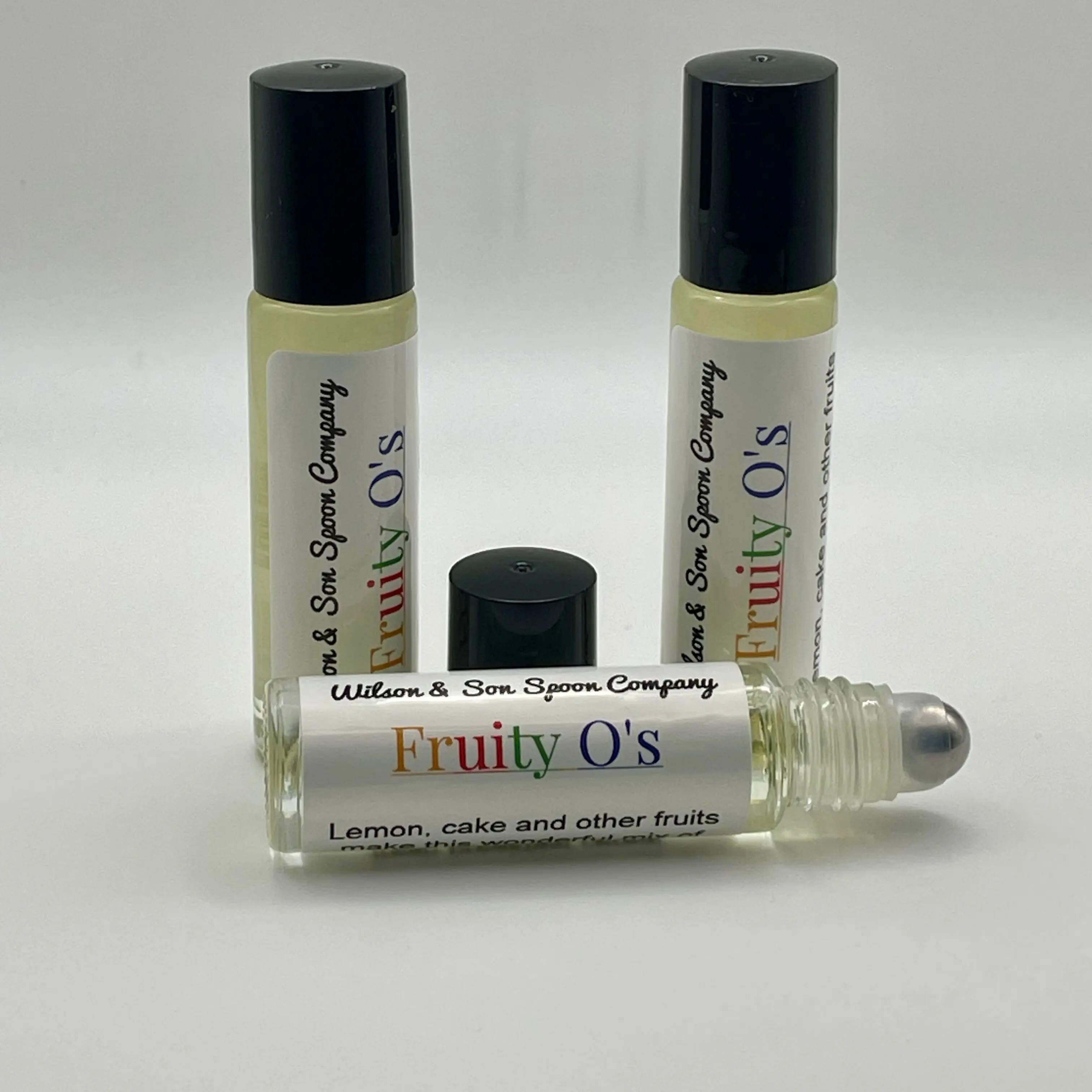 Wilson & Son Spoon Company Fruity O's Almond Body Oil, Long-Lasting Sweet Fruit Scent for Daily Use, Unisex Roll-On Fragrance, 10 ml (0.34 fl oz), Convenient, On-The-Go Touch-Ups