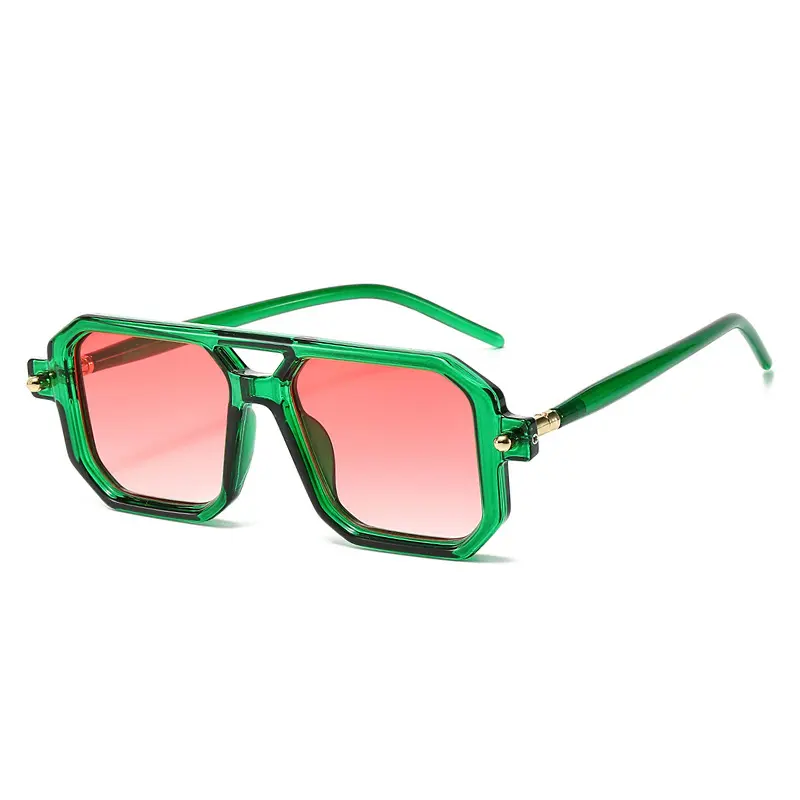 Women's Vintage Square 70s Flat Aviator Sunglasses, Green UV400 Protection Classic Retro Stylish Frame for Men & Women, St Patrick's Day Accessories party glass fashion fit, Sunglasses For Women, Accessories For Women