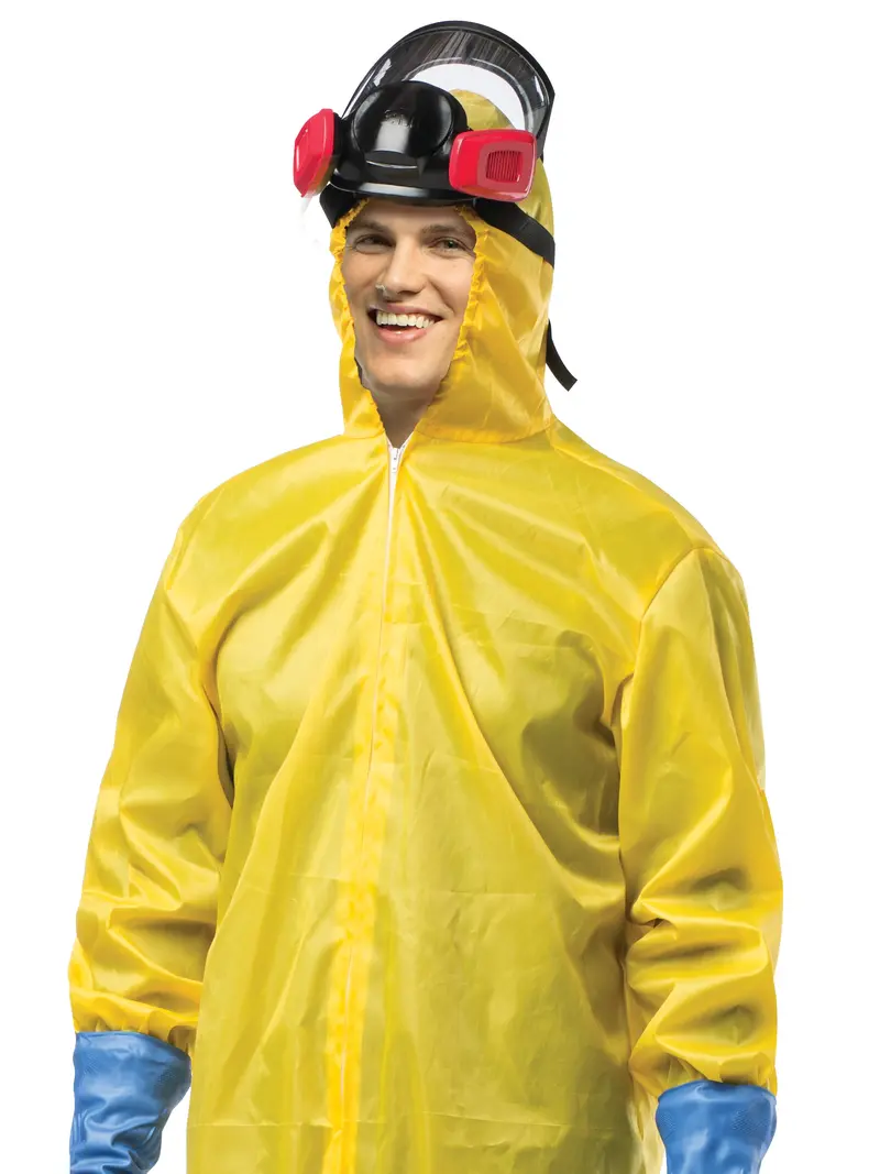 Toxic Hazmat Suit Costume, Adult One Size Halloween Menswear Clothes Roses