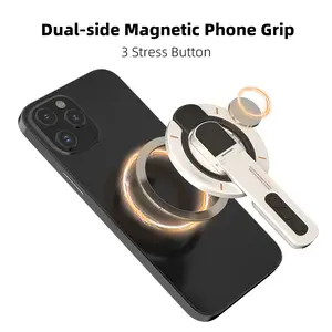 Magnetic Phone Ring Holder with 3 Stress Relief Buttons – 360° Rotating, Strong Adhesive, Universal Phone Grip for iPhone & Android, Fidget Toy for Anxiety Relief, Fun & Functional Accessory（ Best Christmas Gifts)